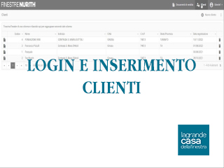 Login e inserimento clienti