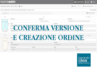 Conferma versione e creazione ordine