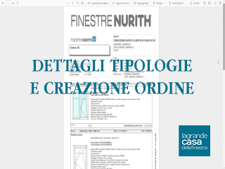 Dettagli tipologie e creazione ordine